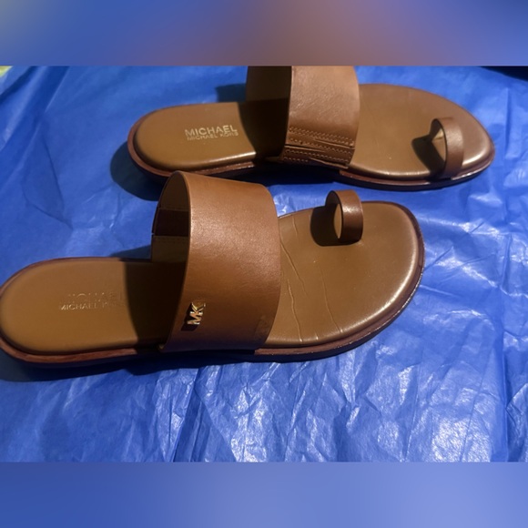 Michael Kors Brown Slide Sandals - Picture 1 of 5